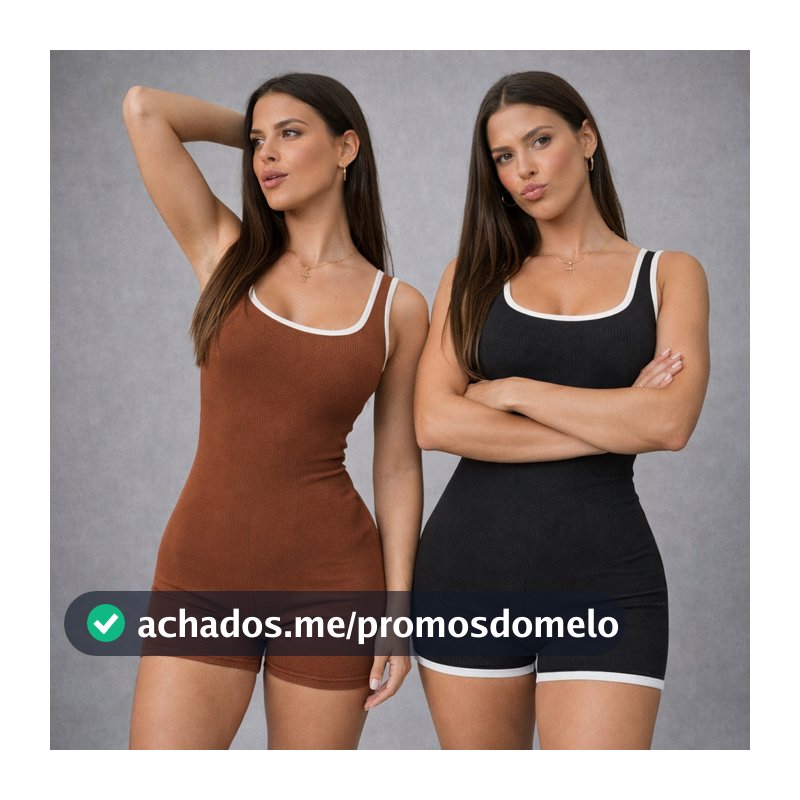 Macaquinho Feminino Fitness Anrruga Modelador com Compressão Envio Imediato