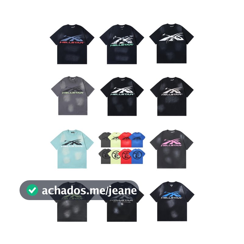 Hellstar Vintage HipHop Street Clothes Camiseta Masculina Com Estampa De Letras Para Lavar Água
