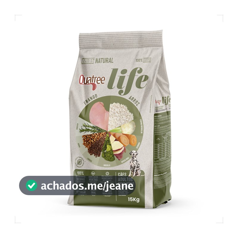 Ração Quatree Life Cães Adultos Raças Médias Grandes - 15Kg