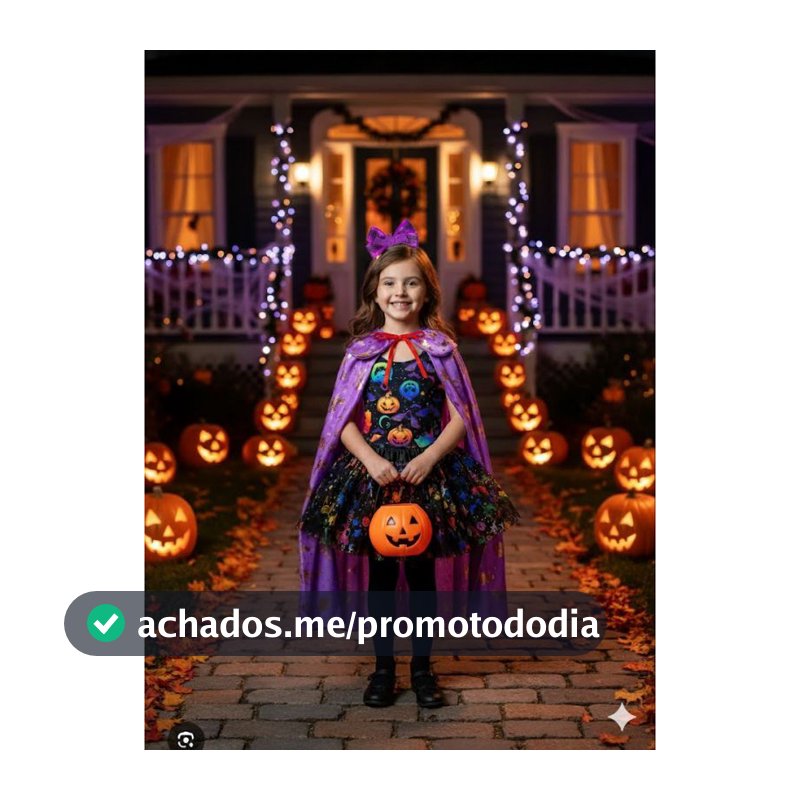 Fantasia infantil halloween kit 4 pçs tiara capa Body saia.