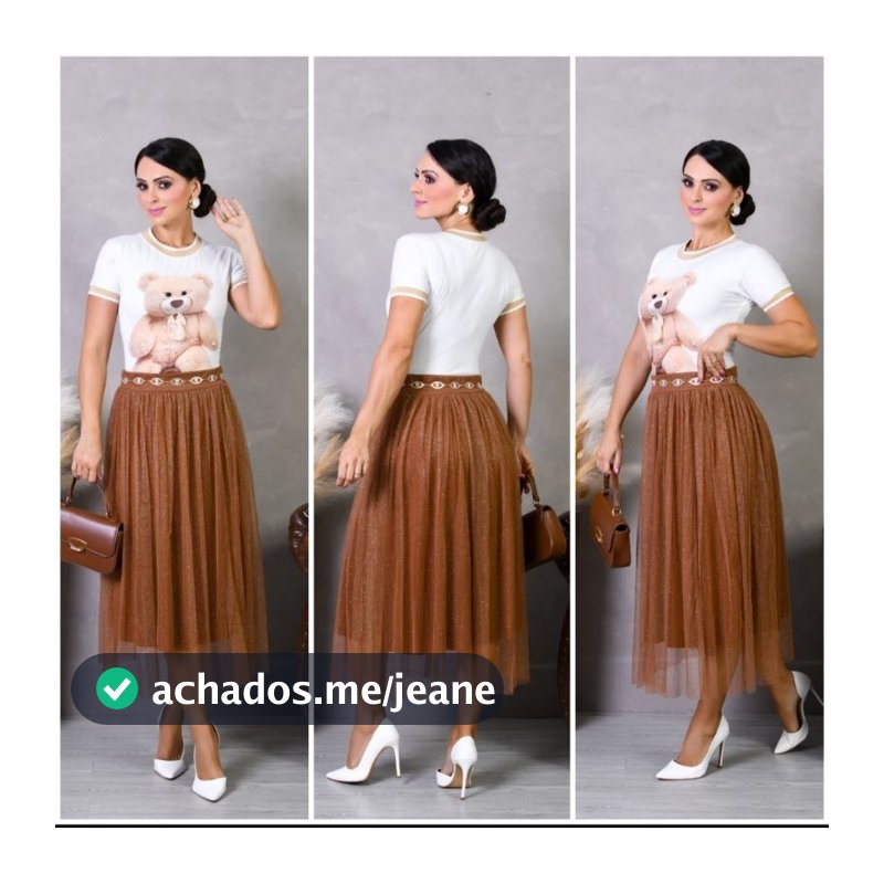 Saia Tule Brilhante Forrada  Feminina Moda Evangélica Elegante para Congresso, Cultos e Festividades
