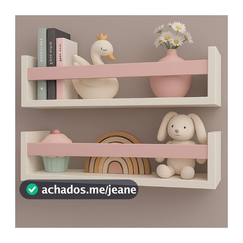 Prateleiras Para Livros Infantis 50cm Nicho Infantil Porta livros - Quarto infantil