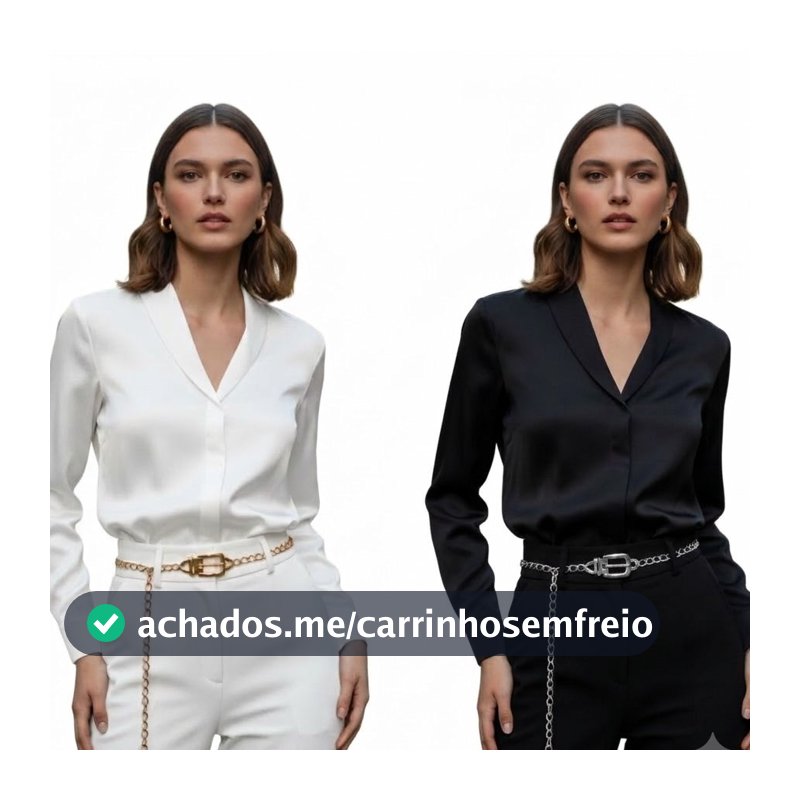 Cinto Feminino Corrente Metálica Fashion Ajustável Estilo Blogueira para Vestido Saia e Calça PP ao Plus Size - Maya