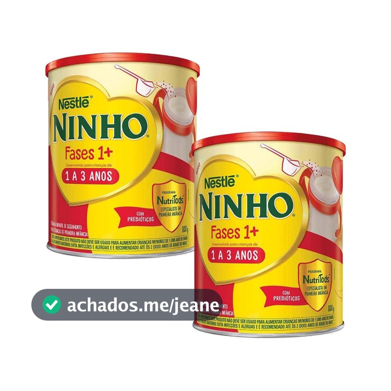 Kit 2 unidades - Composto Lácteo Nestlé Ninho Fases 1+ 800g