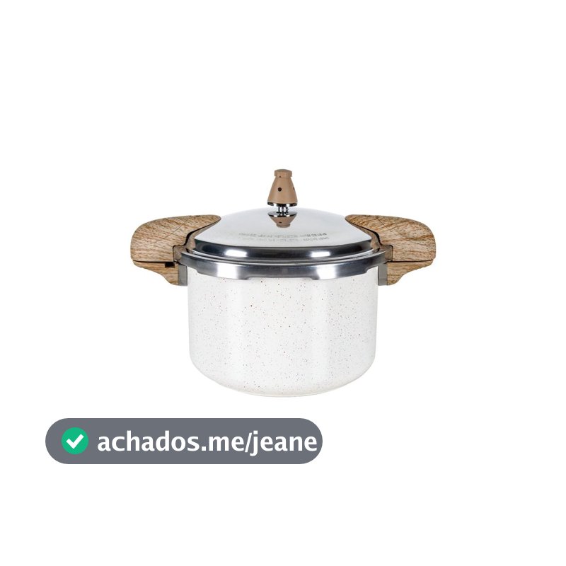 Panela de Pressão Brinox Antiaderente Ceramic Life Com Indução - Pressure 5,4L 22cm Vanilla