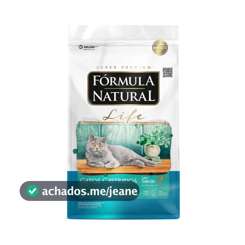 Fórmula Natural Life Gato Adulto Castrado Salmão 10,1kg