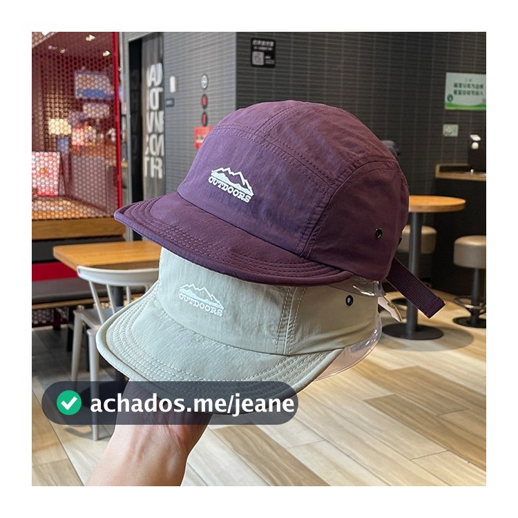 Casal estilo aba curta boné de beisebol de secagem rápida feminino aba macia chapéu de sol de cinco peças ao ar livre es