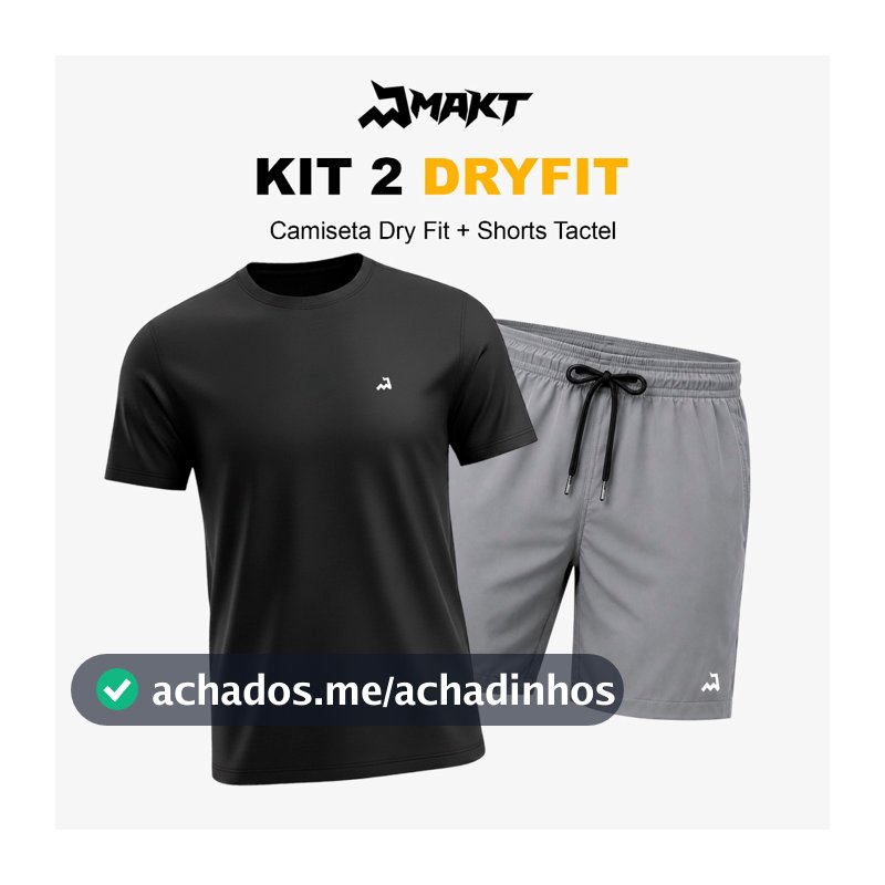 Kit Camiseta Dryfit e Shorts Tactel Masculino Bermuda de Academia Treino Corrida Para Esportes Praia