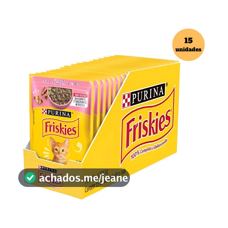 Ração Úmida Gatos Adultos Friskies Carne Filhote  85g 15un