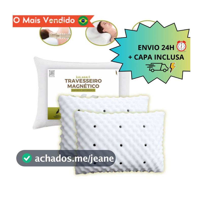 KIT 2 Travesseiro MAGNÉTICO Ortopédico Perfil Médio com Imãs Anti Ronco Terapêutico PRONTA ENTREGA