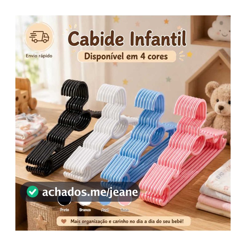 Kit com Até 100 Cabides Infantis Coloridos Bebê Criança Organização Premium