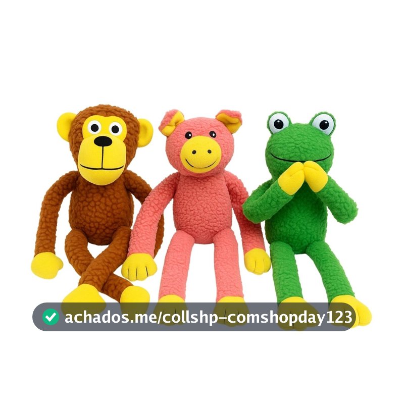 Brinquedo de Cachorro Grande Pelúcia Mordedor Pet com Apito Som Bordado Interativo