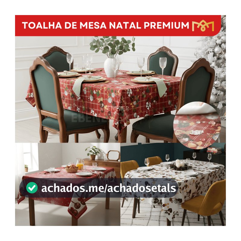 Toalha De Mesa Natalina Impermeavel Estampas Exclusivas Decoração Natal Moderno Diversas Medidas