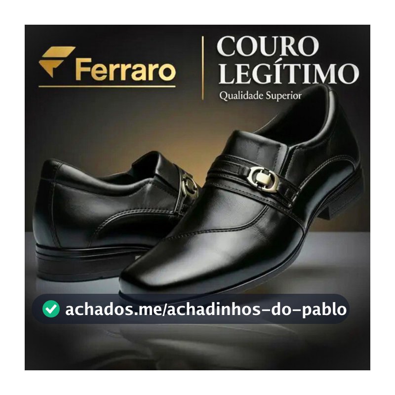 SAPATO SOCIAL MASCULINO PRETO EM COURO LEGITIMO ELEGANTE