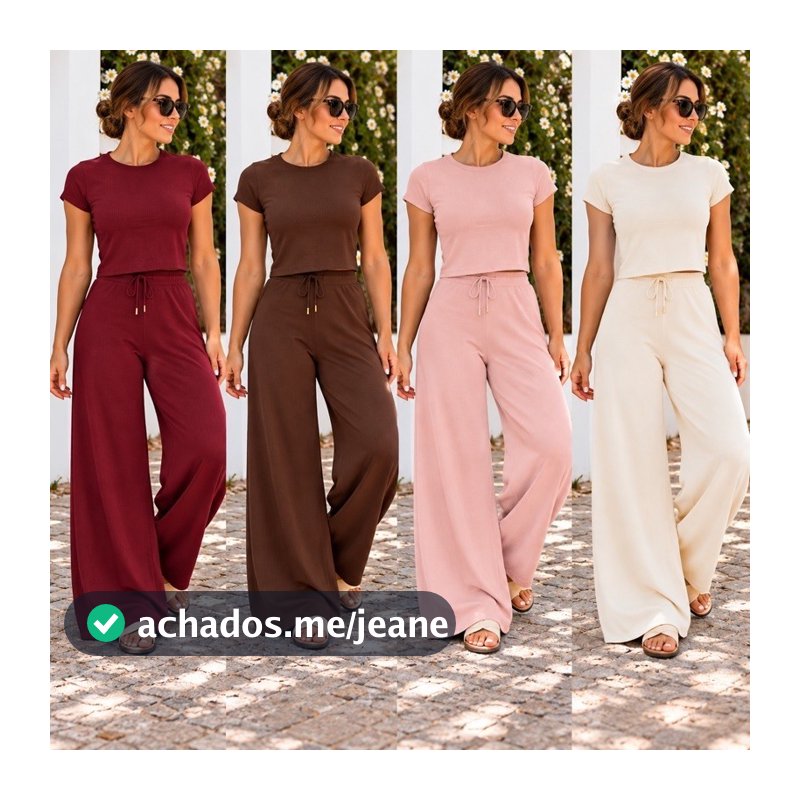 Conjunto Feminino Molecotton Não Marca Modelador Calça Pantalona Confortável Premium