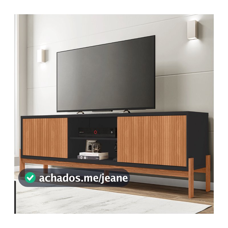 Rack Bancada Para Tv Até 72 Polegadas Tiger Preto Caemmun