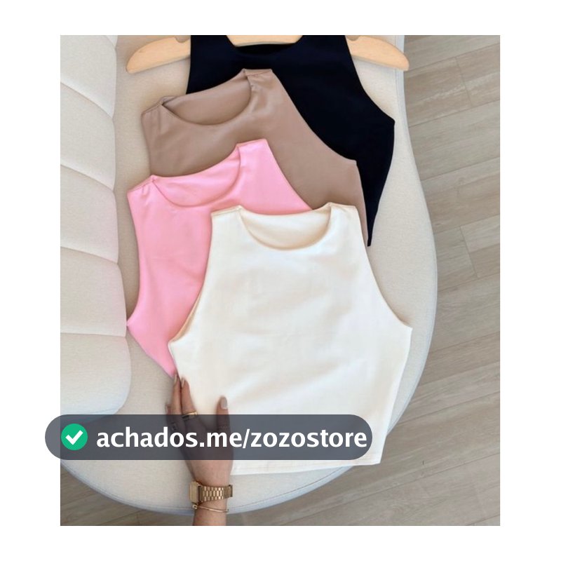Cropped regatinha básico poliamida forro duplo feminino