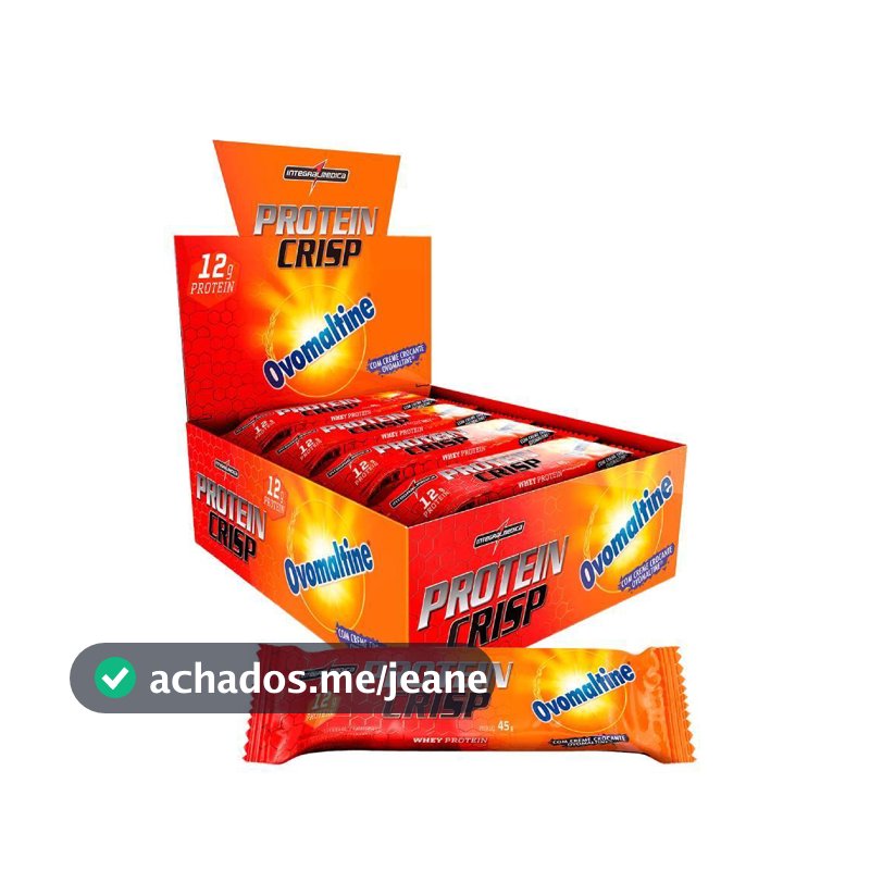 Barra de Proteína Whey Crisp Bar 12un Integralmedica - Proteína de Qualidade, Baixa Caloria e Muito Sabor