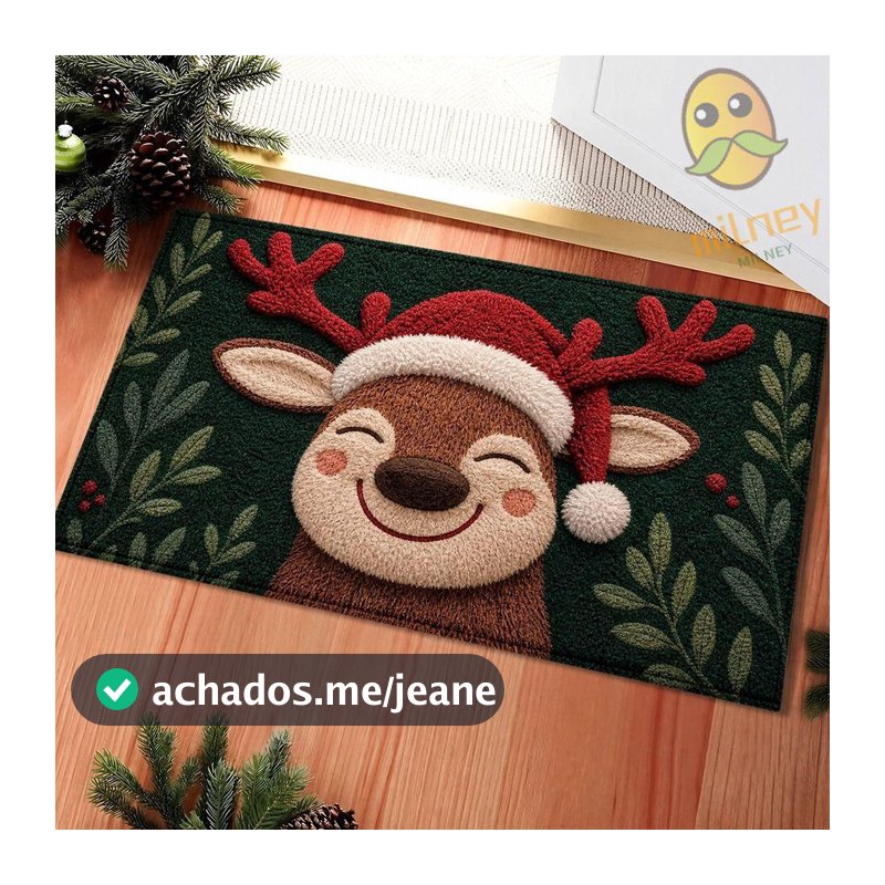 Tapete De Porta De Natal MILLNEY , Banheiro Com Decoração Design De Papai Noel , Almofada Antiderrapante Absorvente De Á