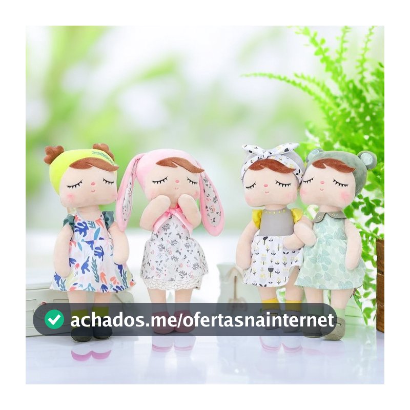 Metoo Boneca fofa de alta qualidade Boneca de pelúcia Kawaii infantil Primavera e verão Angela Presente de feriado Kawai