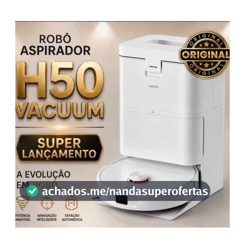 Robô Aspirador Vacuumm H50 Lavagem automática  Autolimpante + Sucção potente 220V 10.000Pa.