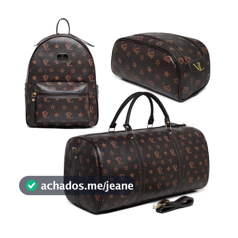 kit 3 mala + mochila + necessaire  grande viagem escolar faculdade mala de 10 kilos