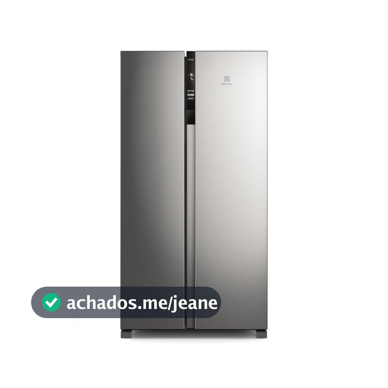 Geladeira Electrolux Frost Free Inverter 440L Efficient com AutoSense Side by Side cor Inox Look (IS4S)