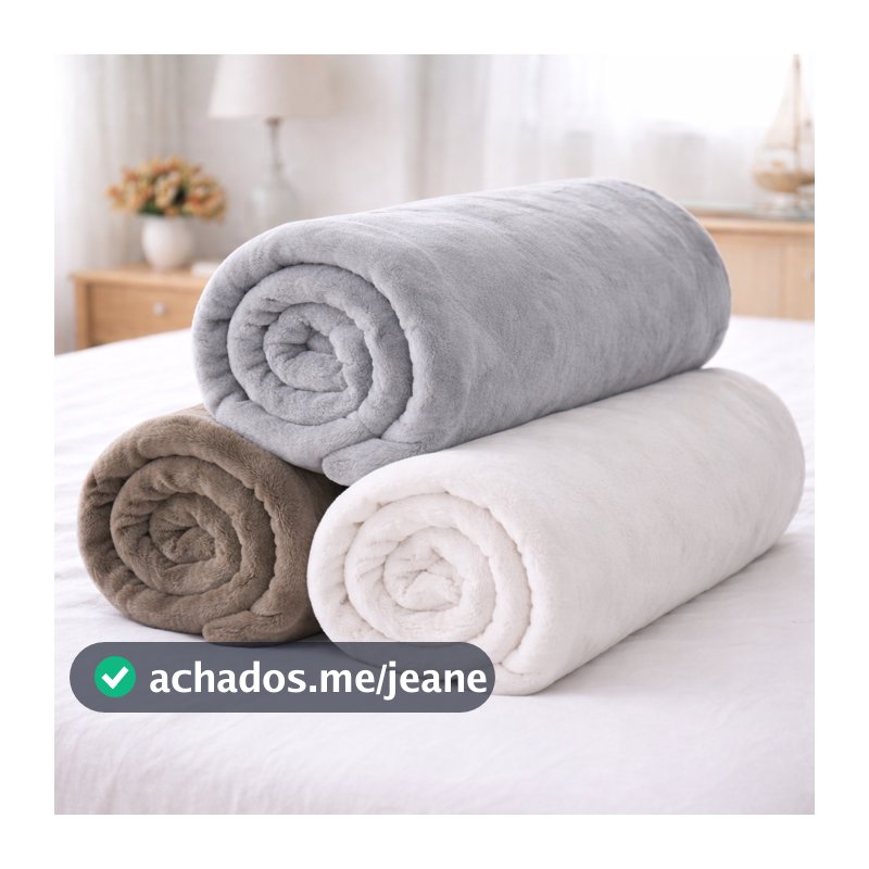 Kit 3 Mantas Lisas E Estampada Fleece Soft Toque Suave Cores Sortidas Inverno Macia