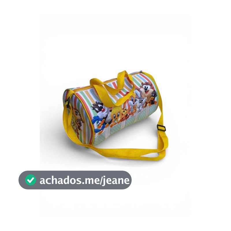 Mini Mala Bolsa Cilindro Personalizada Looney Tunes Bolsinha Aniversário Festa Lembrancinha Infantil