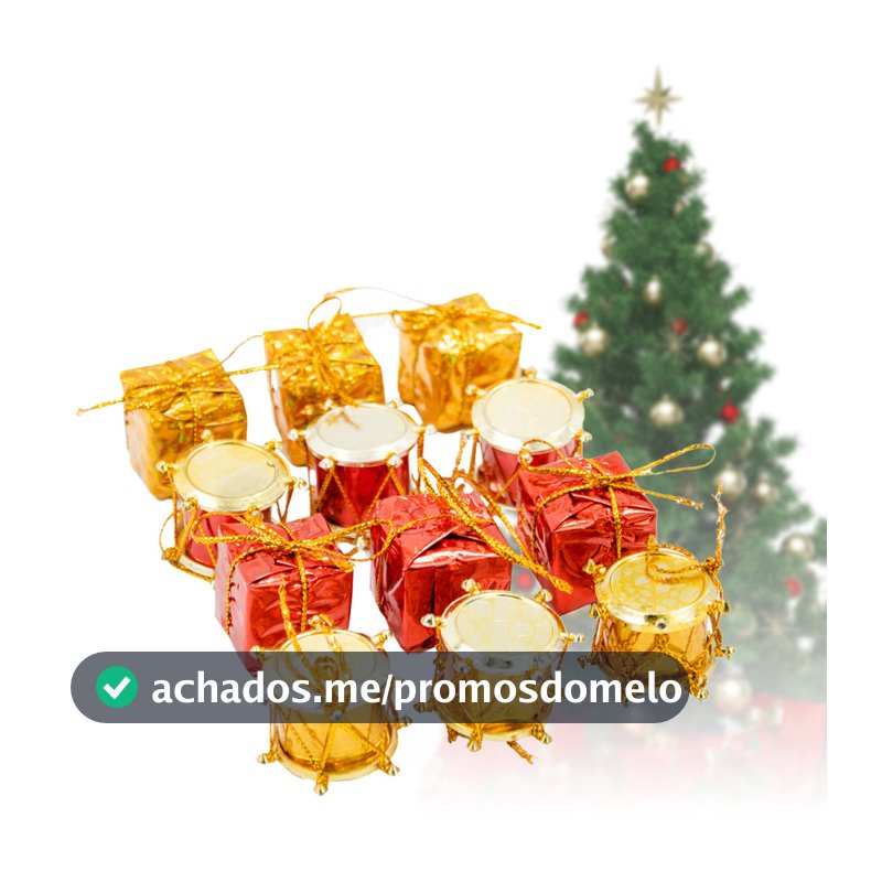 Enfeite de Natal em Forma de Árvore e Tambor para Pendurar