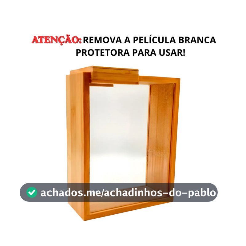 Organizador de Mantimentos Acrílico Transparente Tampa de Bambu com Ímã Pote Retangular para Cozinha Armário Grãos Café