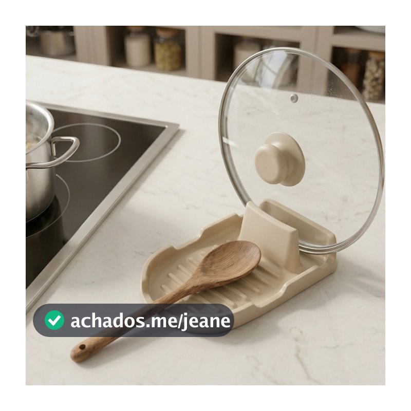 Organizador Utensílios Cozinha Suporte Tampa Colher Bancada