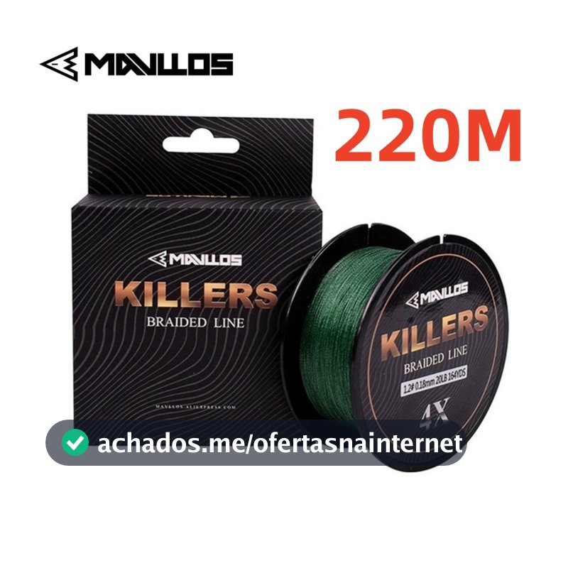 24 Horas Mavllos 220m Linha De Pesca Trançada 4 Fios 47-80Lb Pão De Água Salgada Forte PE