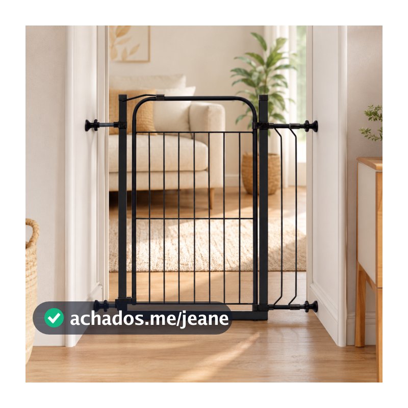 Grade Para Porta Portão Segurança Grade Para Cachorro Pet Criança Bebe Com Extensor de 10 cm - Medindo 69 à 84
