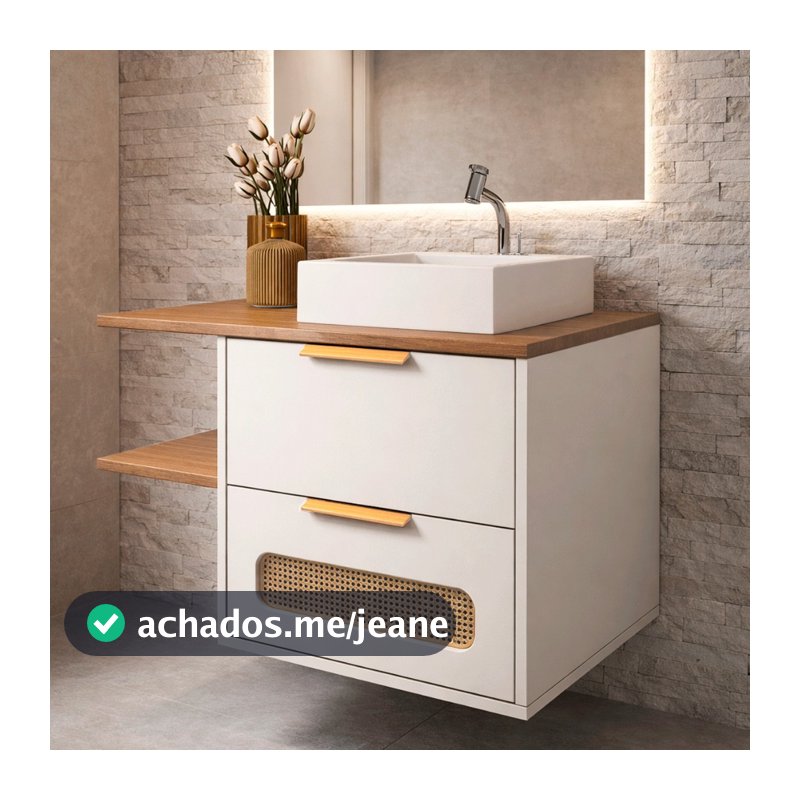 Gabinete Armario de Banheiro 100% MDF - Pavia 70cm