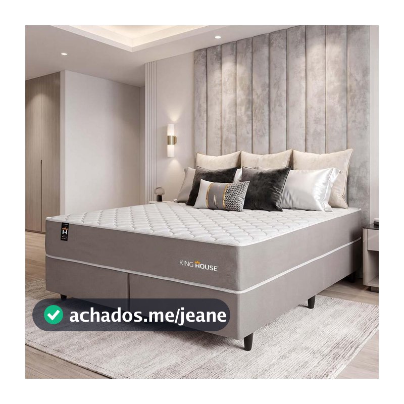 Conjunto Cama Box Queen Size Alpha Special 158x198x60 Bege Molas ensacadas - Hellen