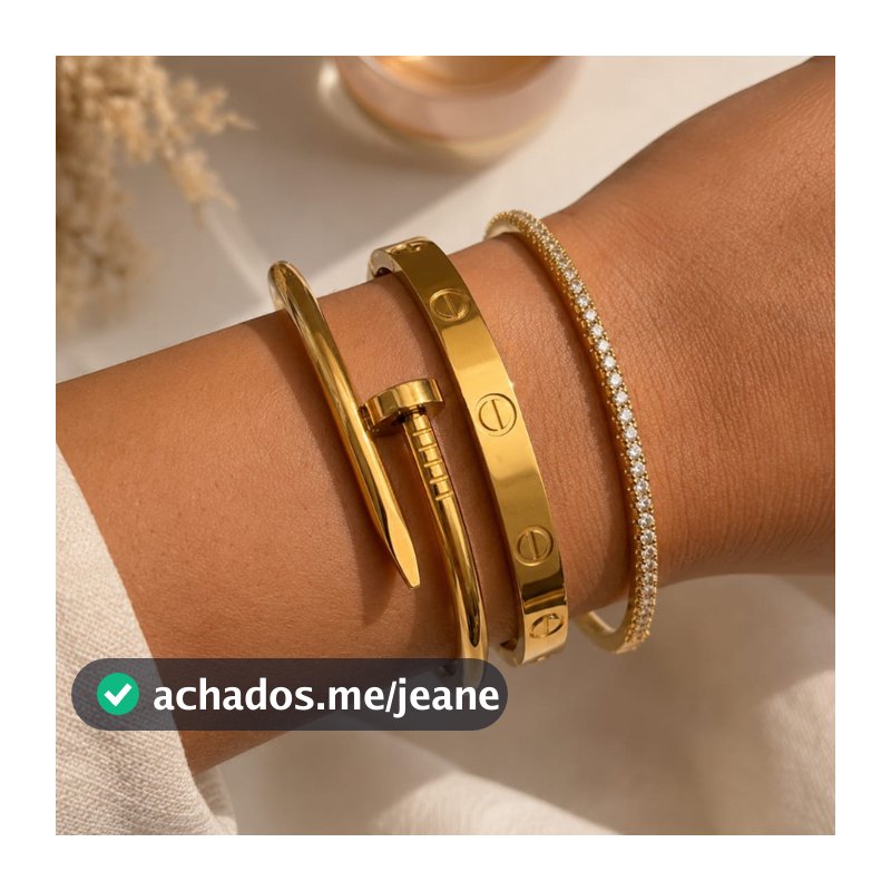 Conjunto de Bracelete Pulseira Aço inoxidável Prata ou Dourado Kit Acessórios Femininos braceletes