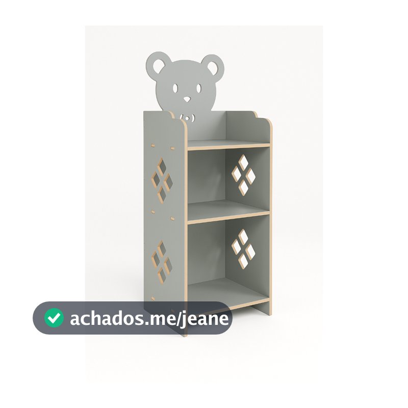 Mesa de Cabeceira Infantil Prateleira Organizador MDF Urso Brinquedoteca Quarto Kids Fácil Montagem