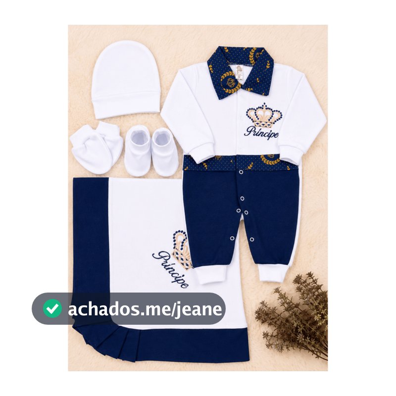 Saída de Maternidade Masculina 5 peças 100% Algodão