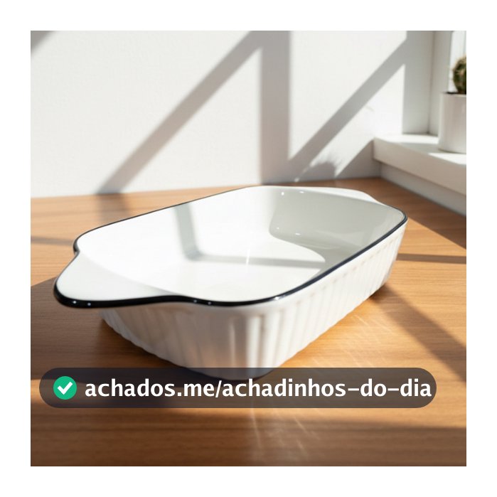 Forma de Cerâmica Retangular Com Alça 670ml ou 770ml Travessa Assadeira Para Forno e Mesa Posta