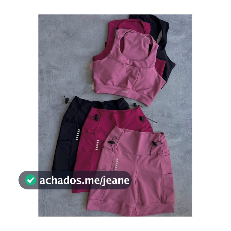 Conjunto Fitness Poliamida Blackout Corrida Top E Short Alta Compressão Com bolso