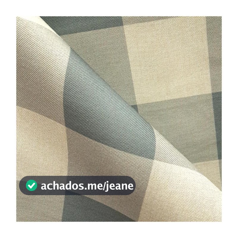 Tecido Para Sofá Linho Sintético Xadrez Azul/Cinza