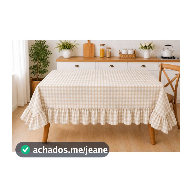 Toalha De Mesa Farm Xadrez 4, 6, 8, 10 E 12 Lugares Fio Tinto Festas Buffet