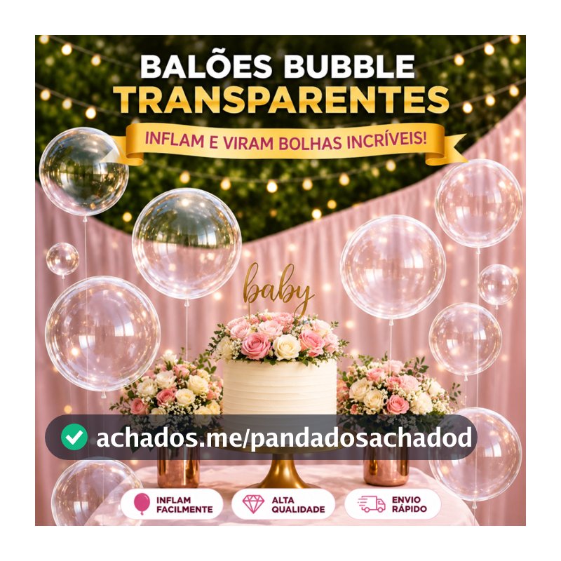 Kit 10/20 Balão Bubble Bolha Transparente - 10/18/20/24/36 Polegadas