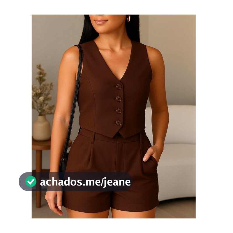 CONJUNTO BELLA  COLETE e SHORT  MODA  PRIMAVEIRA VERÃO 2026