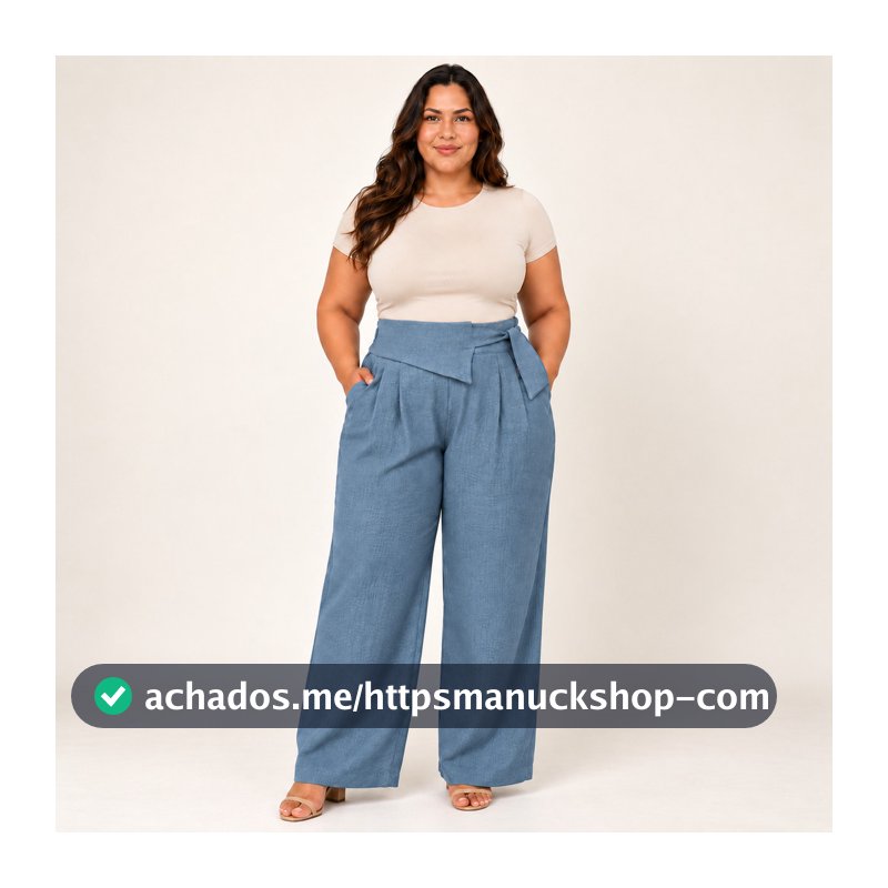 Calça Duna Linho Feminina Cintura Alta Conforto Estilo e Elegância