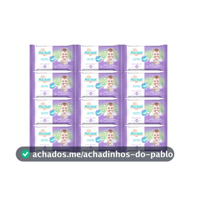 TOALHA UMEDECIDA MEU BEBE SOFT KIT600 (12PCTS X 50FLS)