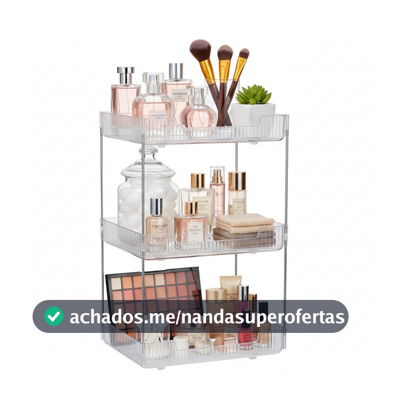 Organizador de Maquiagens Perfume Retangular para pia