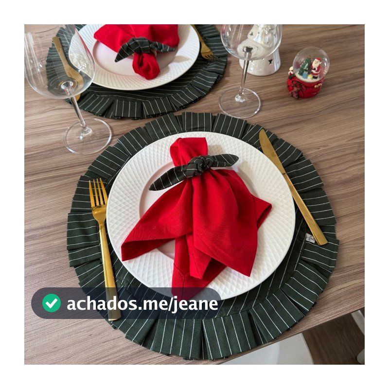 Kit Jogo Americano de Natal Mesa Posta, Lançamento 2 Lugares a Mesa completo tendencia, supla, elegância Natal