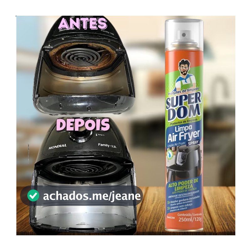 Limpa Air Fryer Super Dom Spray Dissolve A Gordura Limpa Sem Esforço Limpeza a seco 250ml